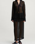 Regina Drawstring Skirt in Wool Gauze