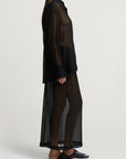 Regina Drawstring Skirt in Wool Gauze