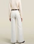 Athena Flare Pant in Cream Silk Wool