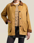 Lottie Field Jacket in Gold Waxed Cotton