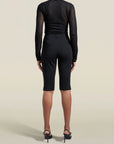 Daphne Capri in Black Stretch-knit Suiting