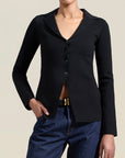 Vail Knit Jacket in Black Viscose Blend