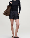 Jules Short in Steel Taffeta