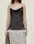 Zia Cowl Tank in Silk and Lace