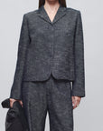Iman Shrunken Blazer in Pepper Tweed