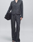 Column Leg Trouser in Pepper Tweed