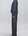 Column Leg Trouser in Pepper Tweed