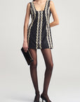 Elaiza Mini Dress in Beaded Deco