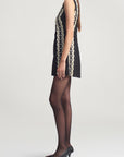 Elaiza Mini Dress in Beaded Deco