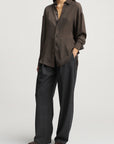 Dani Button Down in Double Georgette