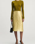 Beck A-line Skirt in Gilded Jacquard