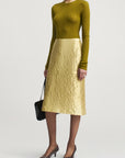 Beck A-line Skirt in Gilded Jacquard
