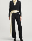 Astrid Cropped Blazer in Wool Gazar