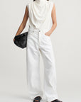 Penny Draped Top in Viscose Twill