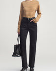Wynn Long Sleeve T-Shirt in Camel Stripe