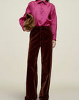 Column Leg Trouser in Velvet