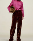 Column Leg Trouser in Velvet