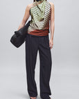 Aiden Pleated Trouser in Stretch Viscose