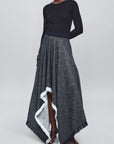 Felicity Cascade Skirt in Pepper Tweed