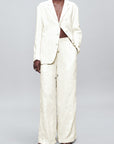 Wesley Drawstring Pant in Boucle Grid