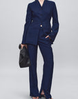 Charlie Long Trouser in Slub Suiting