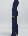 Benny Longline Blazer in Slub Suiting