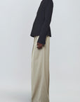 Fatima Wide Leg Trouser in Paperweight Wool