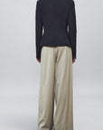 Fatima Wide Leg Trouser in Paperweight Wool