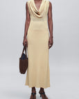 Manon Cowl Neck Dress in Cotton Nylon
