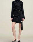 Cassandra Draped Dress in Soft Satin