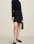 Cassandra Draped Dress in Soft Satin