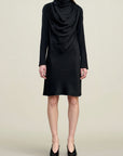 Cassandra Draped Dress in Soft Satin