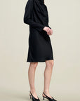 Cassandra Draped Dress in Soft Satin