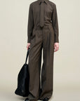 Billie Tie Blouse in Wool Suiting