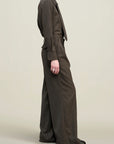 Billie Tie Blouse in Wool Suiting