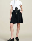 Sutton Pleated Skirt in Viscose Cady