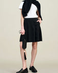 Sutton Pleated Skirt in Viscose Cady