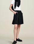 Sutton Pleated Skirt in Viscose Cady