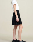 Sutton Pleated Skirt in Viscose Cady
