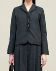 Iman Shrunken Blazer in Light Wool Suiting