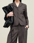 Iman Shrunken Blazer in Light Wool Suiting