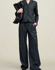 Iman Shrunken Blazer in Light Wool Suiting