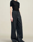 Roxana Low-Rise Trouser in Light Wool Suiting