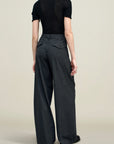 Roxana Low-Rise Trouser in Light Wool Suiting