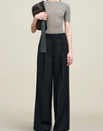 Roxana Low-Rise Trouser in Light Wool Suiting