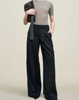 Roxana Low-Rise Trouser in Light Wool Suiting