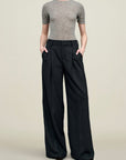 Roxana Low-Rise Trouser in Light Wool Suiting