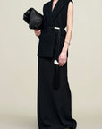 Deon Sleeveless Blazer in Wool Coating