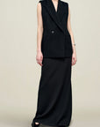 Deon Sleeveless Blazer in Wool Coating