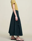 Dakota Pleated Skirt in Compact Cotton